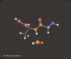 The peptide bond of Gly-Ala, with the water that left.
